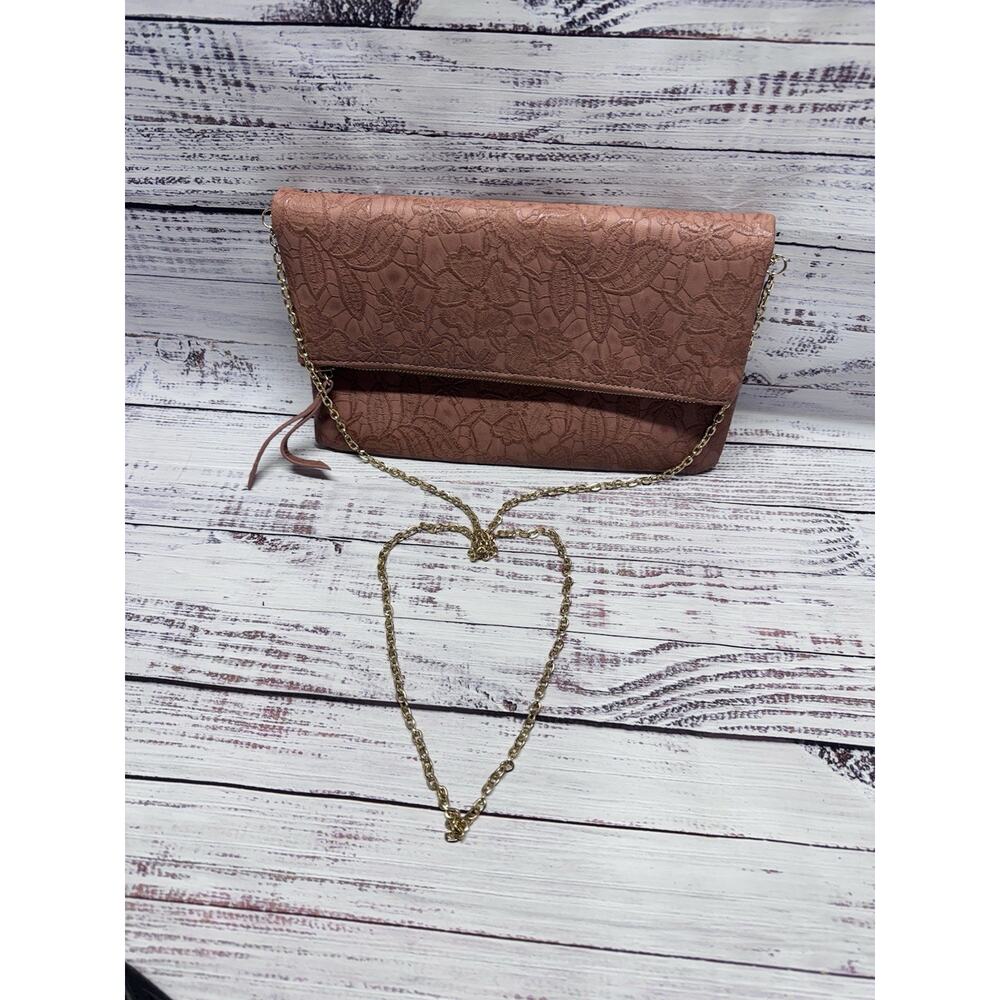 EUC Urban Expressions Crossbody Shoulder Bag Vegan Leather Gold Chain FLORAL